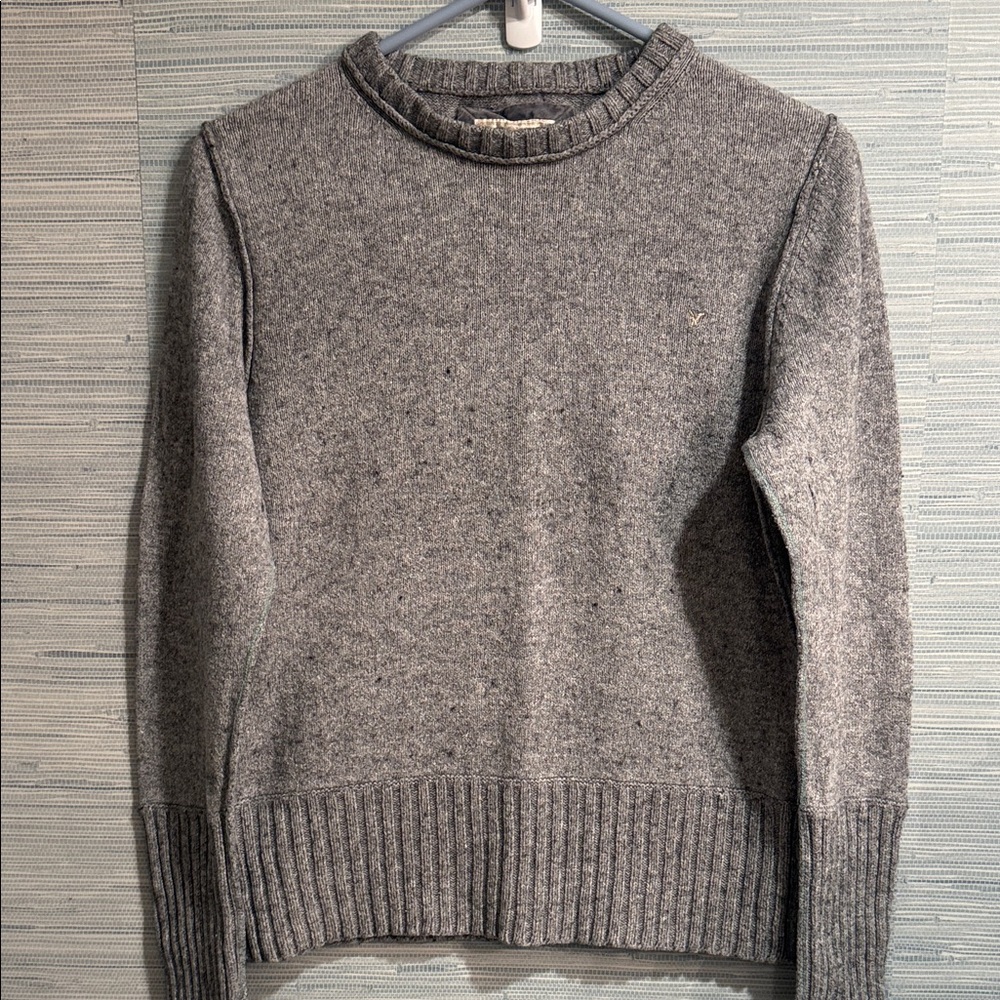American Eagle Outfitters Heather Gray Crew Neck Sweater